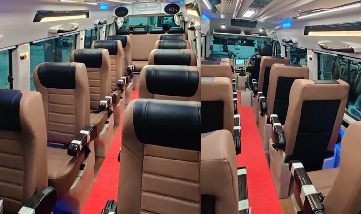 13 seater deluxe 1x1 maharaja tempo traveller hire delhi